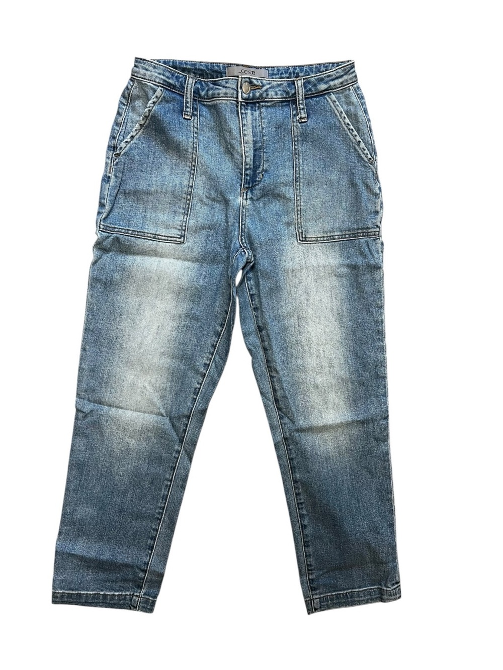 Joe’s Jeans High Rise Straight Crop Utility Jeans Relaxed Mom Fit Light Wash - Picture 2 of 11